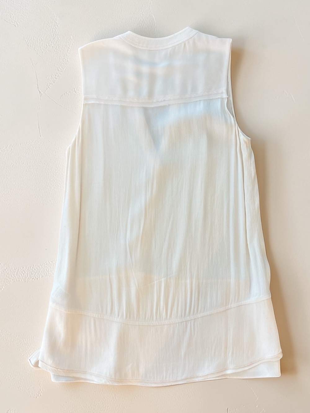 ETCETERA sleeveless ivory tunic faux wrap blouse - Size 6 - Picture 3 of 3